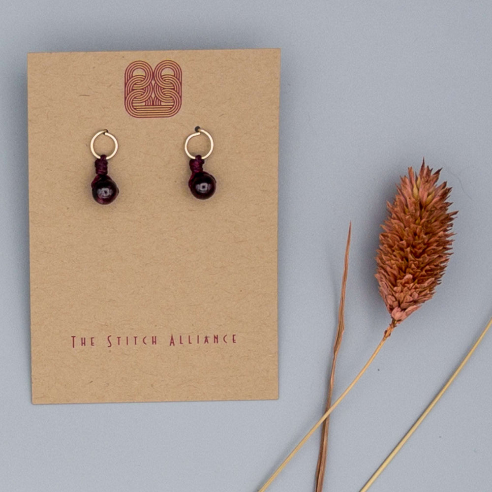 Circle Post - 14k Gold Fill / Garnet