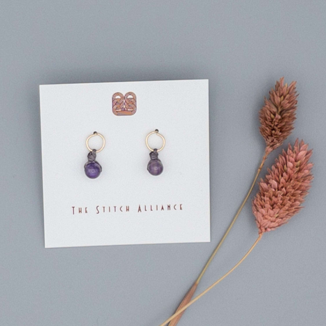 Circle Post - 14k Gold Fill / Amethyst