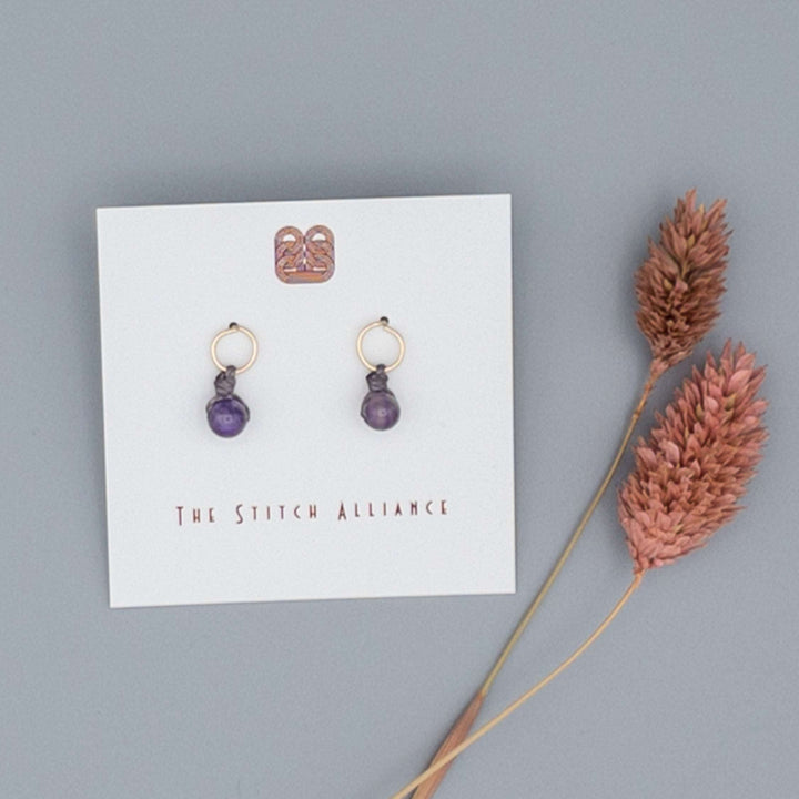 Circle Post - 14k Gold Fill / Amethyst