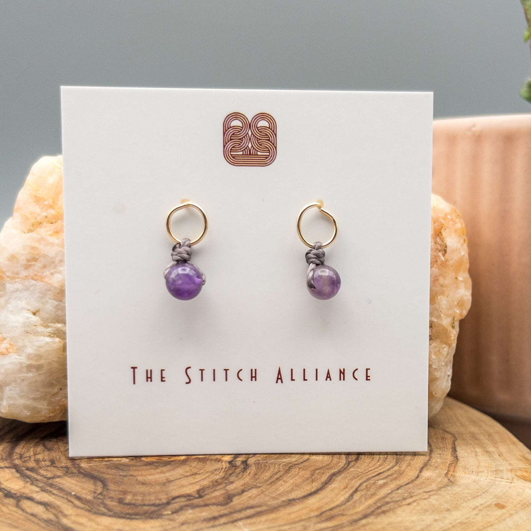 Circle Post - 14k Gold Fill / Amethyst