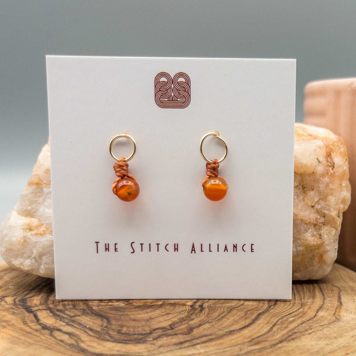 Circle Post - 14k Gold Fill / Carnelian