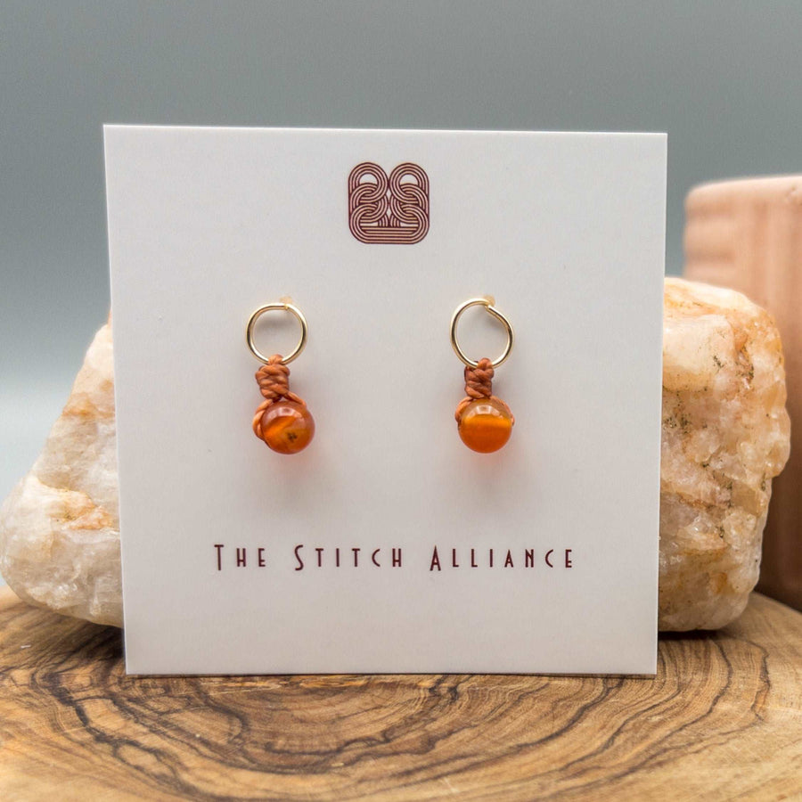Circle Post - 14k Gold Fill / Carnelian