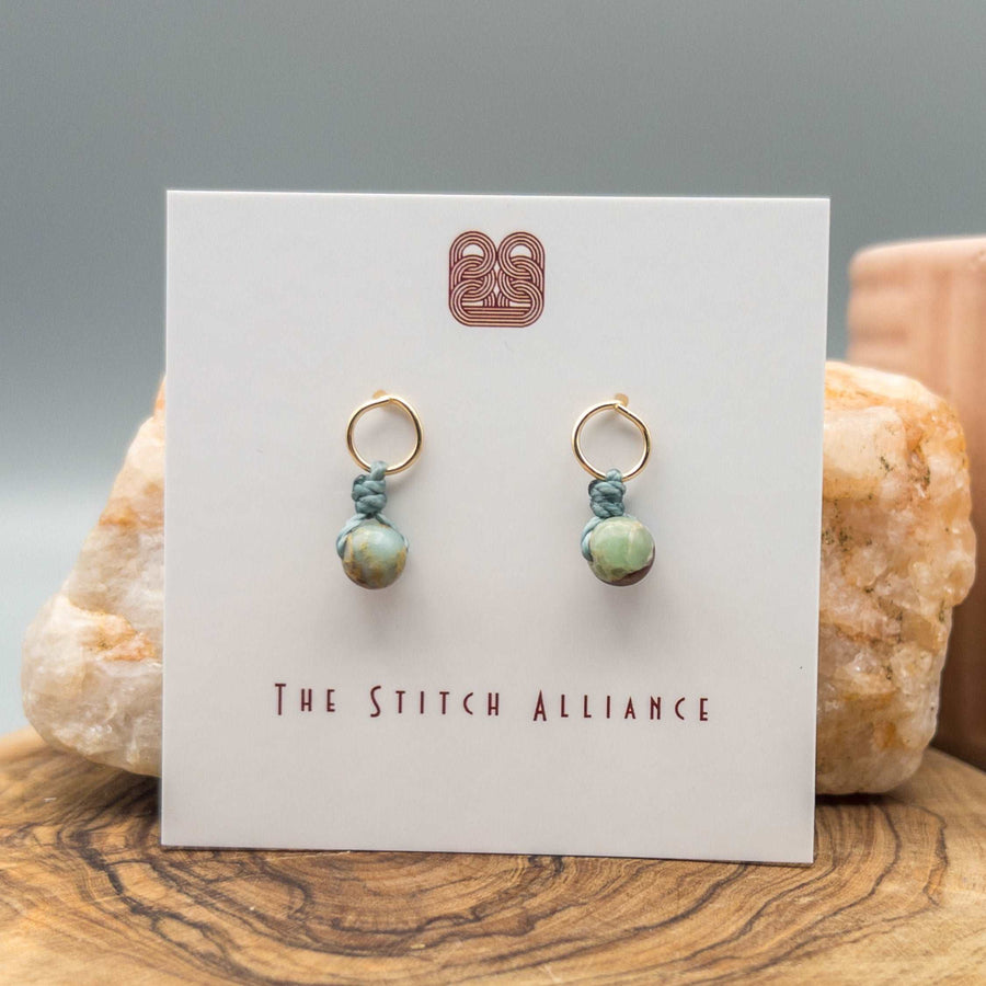Circle Post - 14k Gold Fill / Aqua Terra Jasper