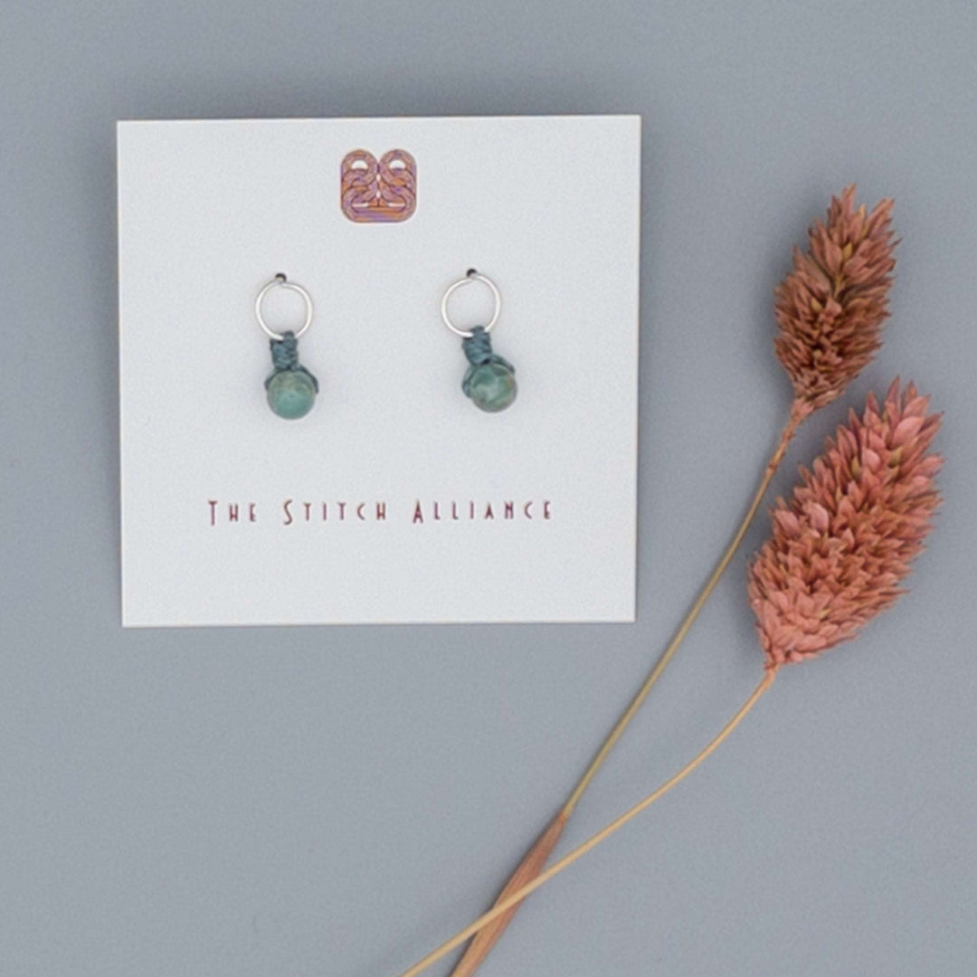 Circle Post - Sterling Silver / Aqua Terra Jasper