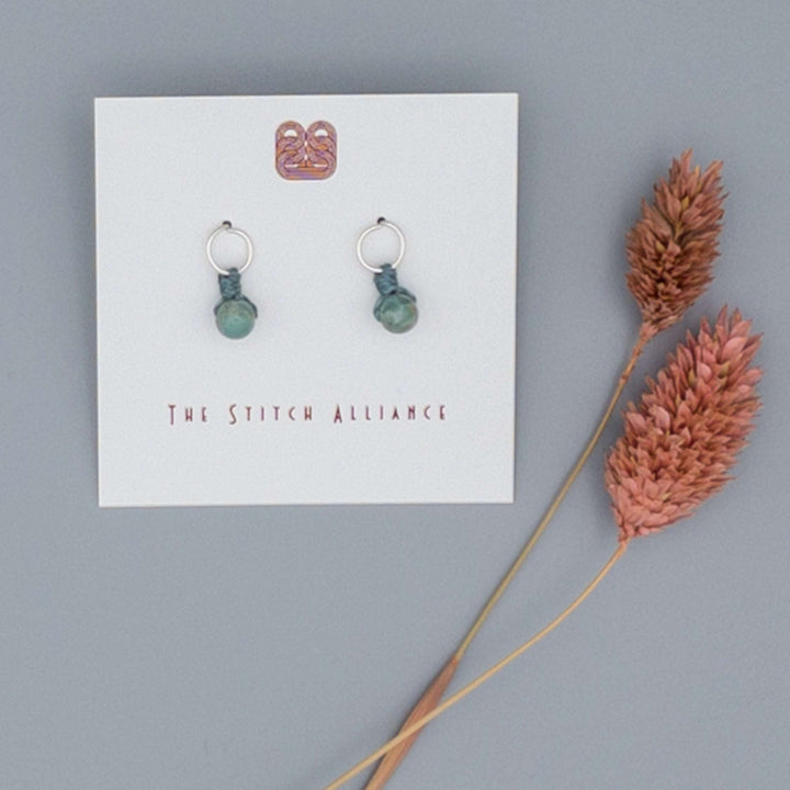 Circle Post - Sterling Silver / Aqua Terra Jasper