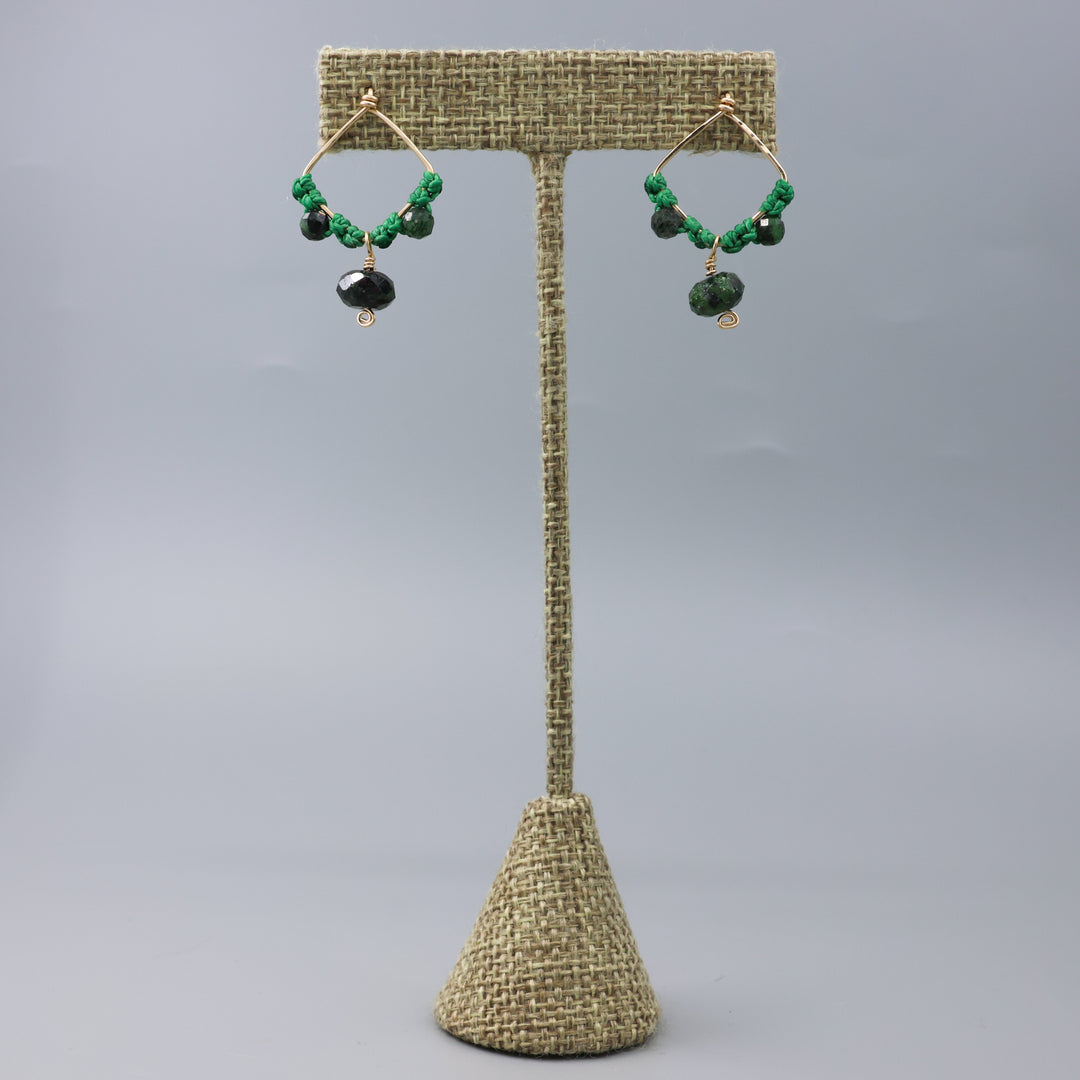 Ruby in Zoisite Drop Earrings / 14k Gold Fill