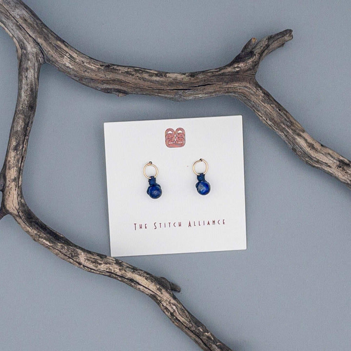 Circle Post - 14k Gold Fill / Lapis Lazuli
