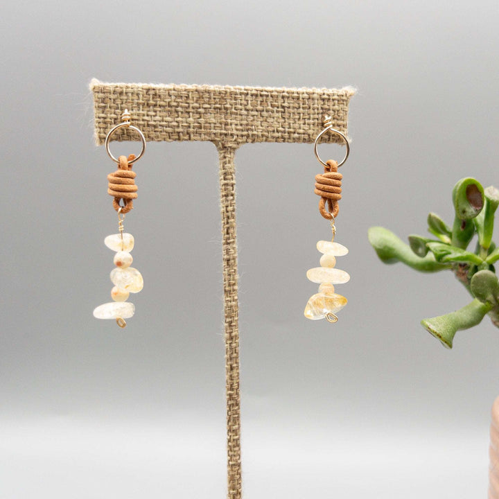 Citrine drop earrings gold fill