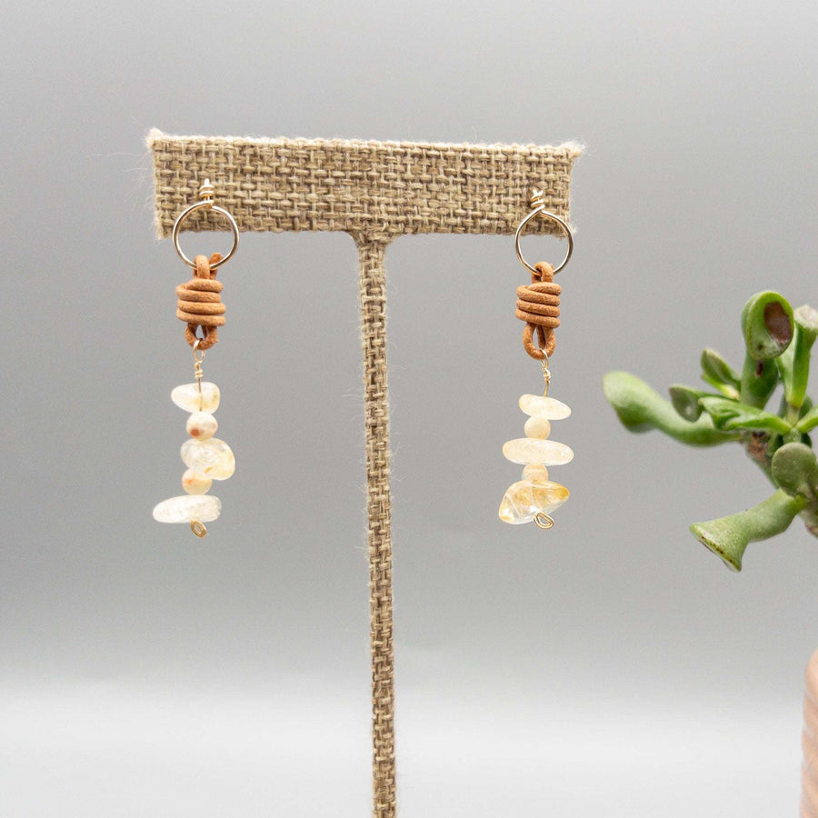 Citrine drop earrings gold fill