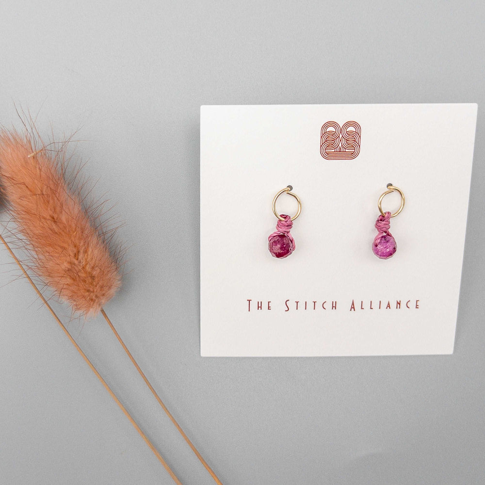 ruby earrings 14k gold filled post