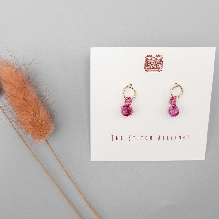 ruby earrings 14k gold filled post