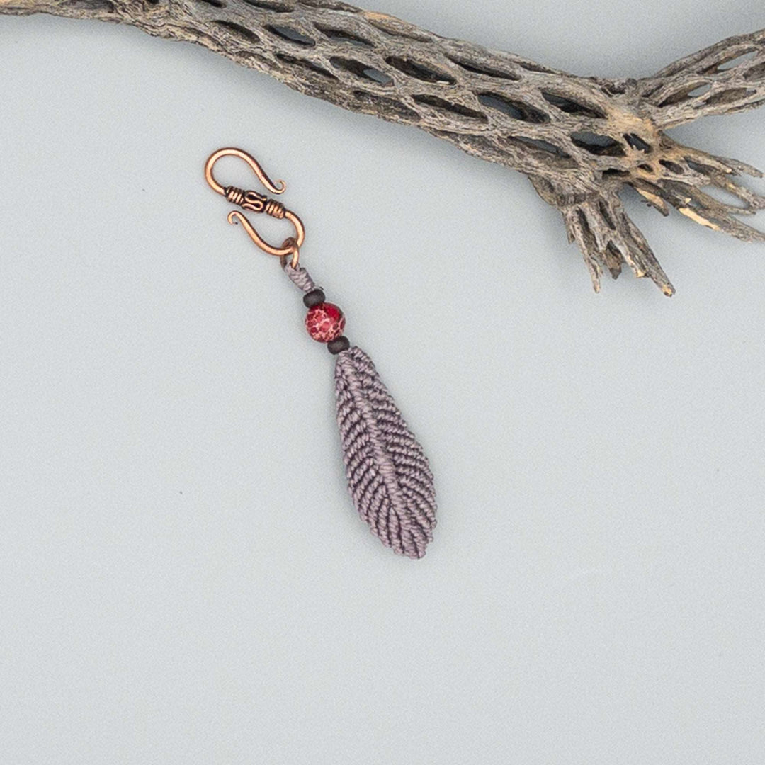 lavender handmade macrame diffuser clip