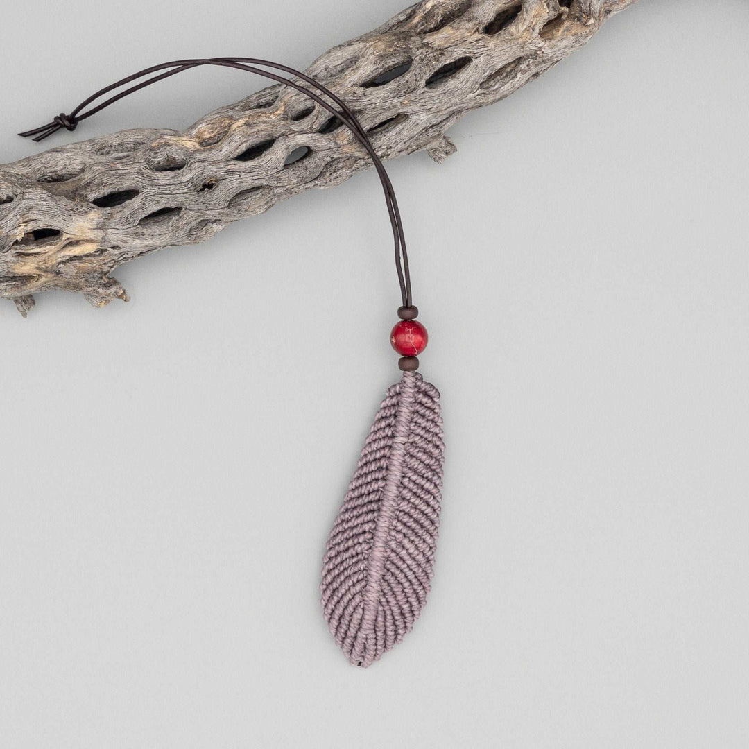 Macrame Feather Diffuser Charm
