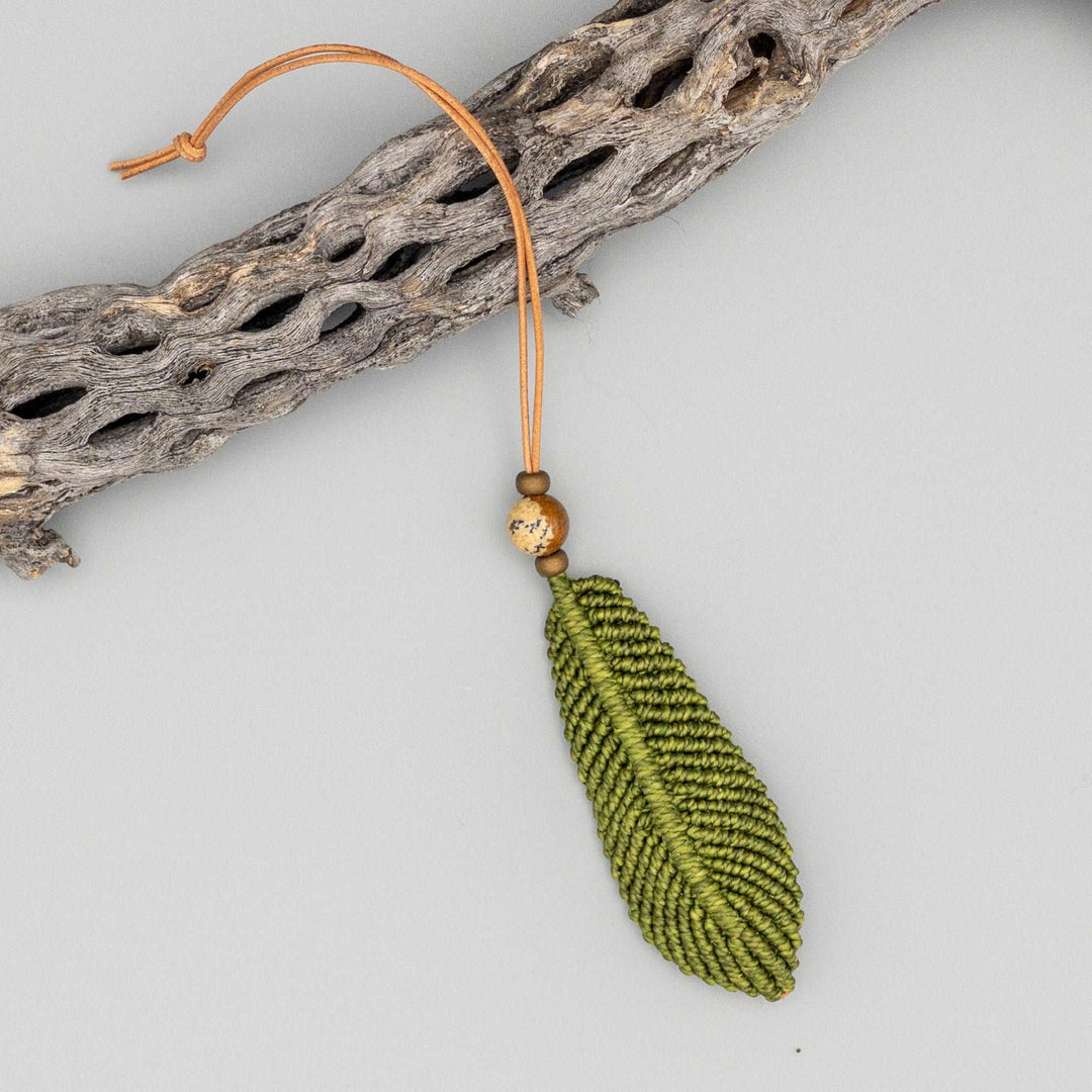 Macrame Feather Diffuser Charm