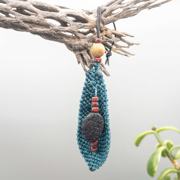 Macrame Feather Diffuser Charm