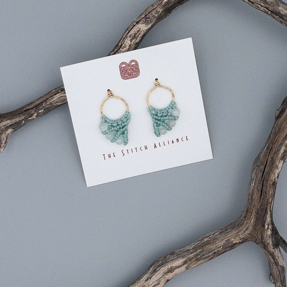 Mermaid Tail Earrings / 14k Gold Fill / Moonstone