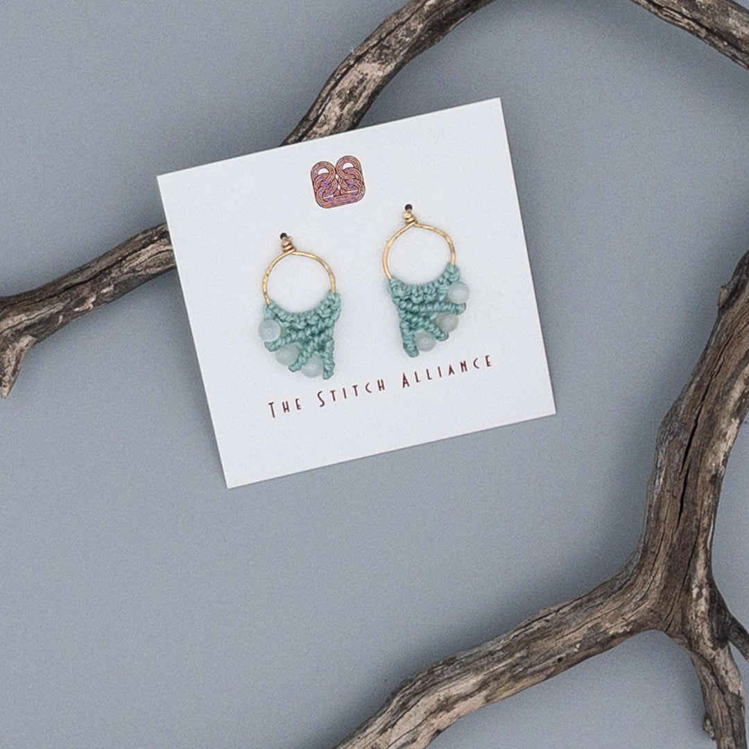 Mermaid Tail Earrings / 14k Gold Fill / Moonstone