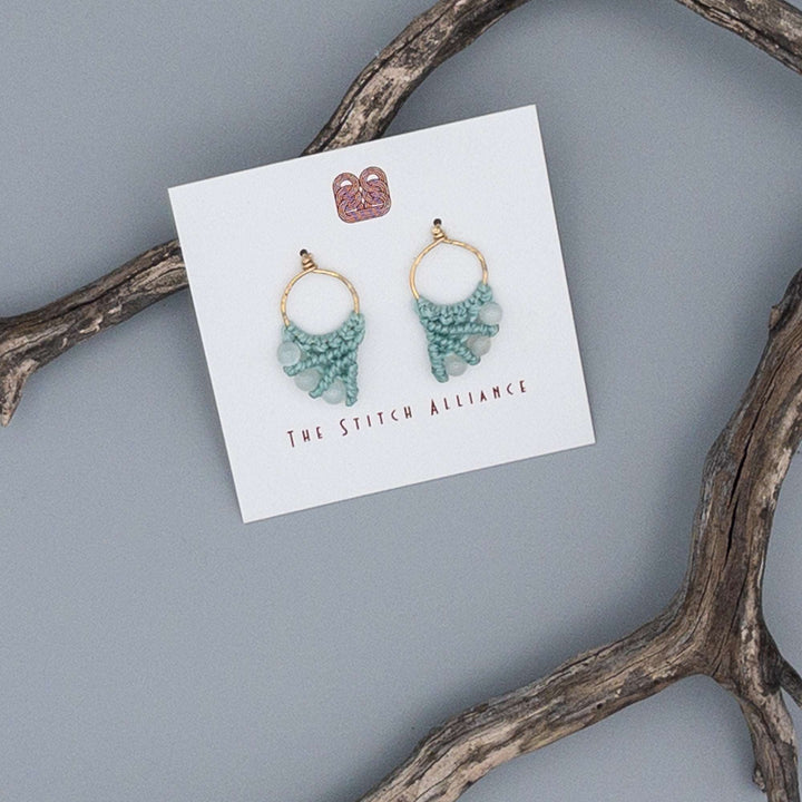 Mermaid Tail Earrings / 14k Gold Fill / Moonstone