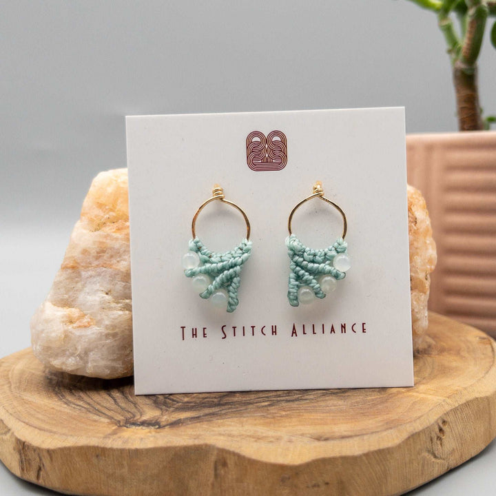Mermaid Tail Earrings / 14k Gold Fill / Moonstone