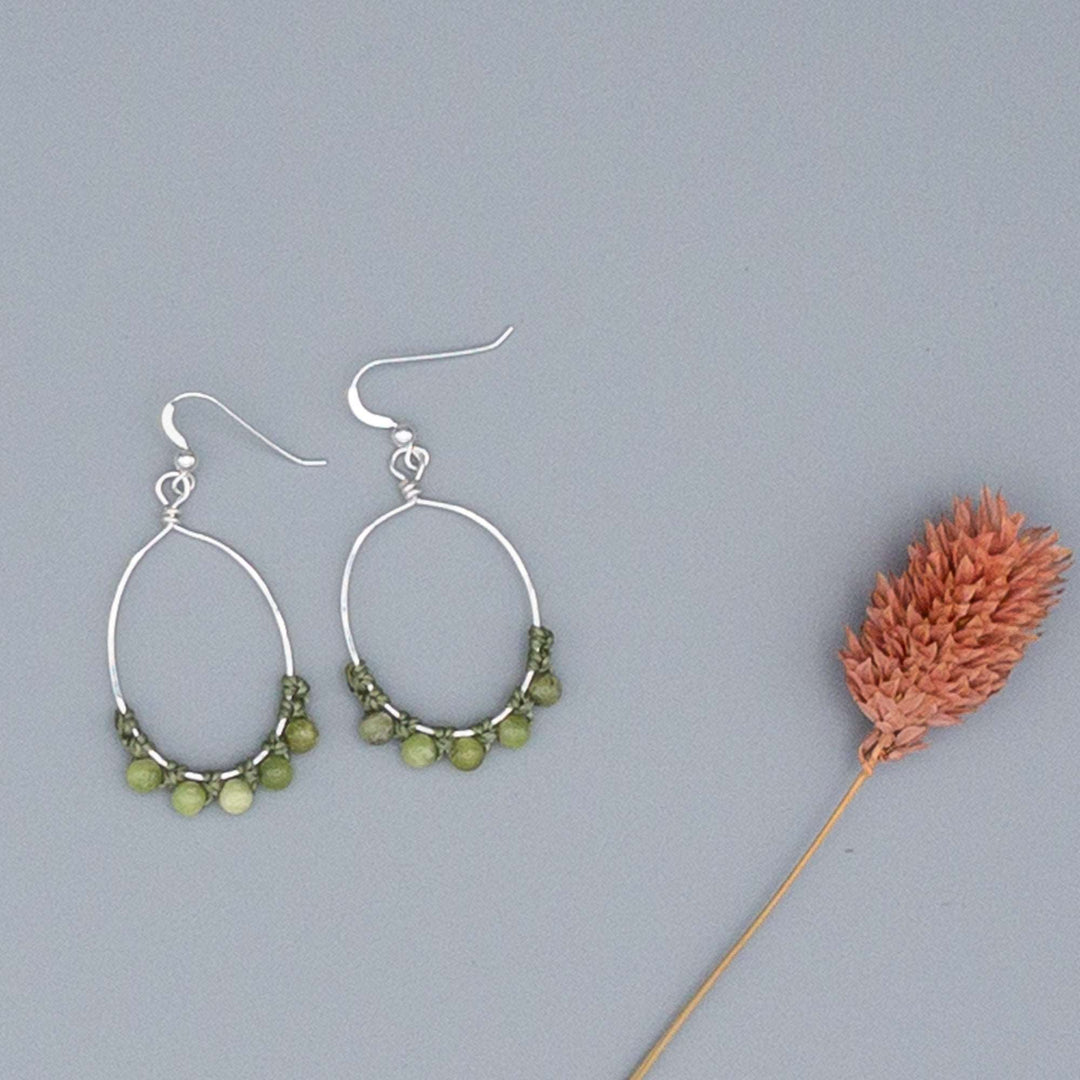 peridot hoop earrings sterling silver