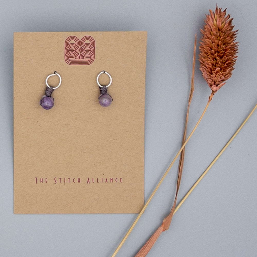 Circle Post - Sterling Silver / Amethyst