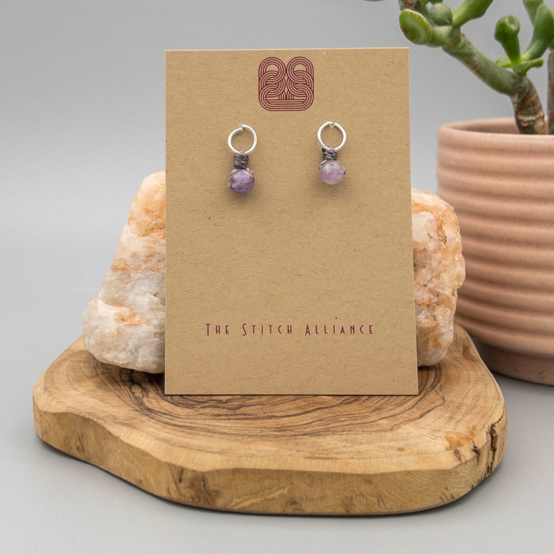 Circle Post - Sterling Silver / Amethyst