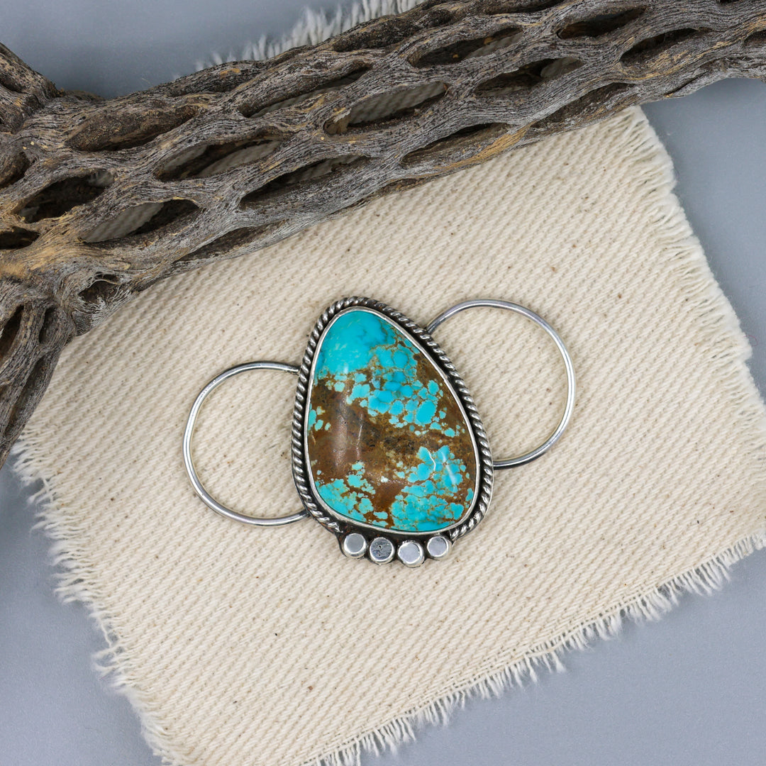 #8 Turquoise Sterling Silver One of a Kind Twilly Slide 003