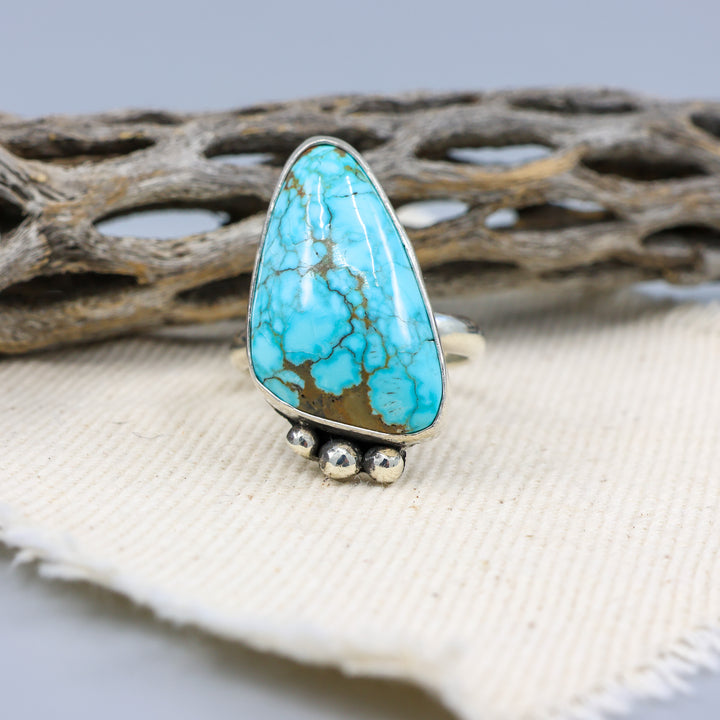 #8 turquoise statement ring handmade one of a kind piece