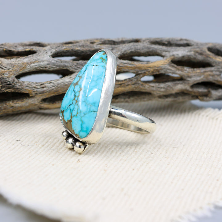 #8 Turquoise Sterling Silver Ring 116 One of a Kind - Size 7.75