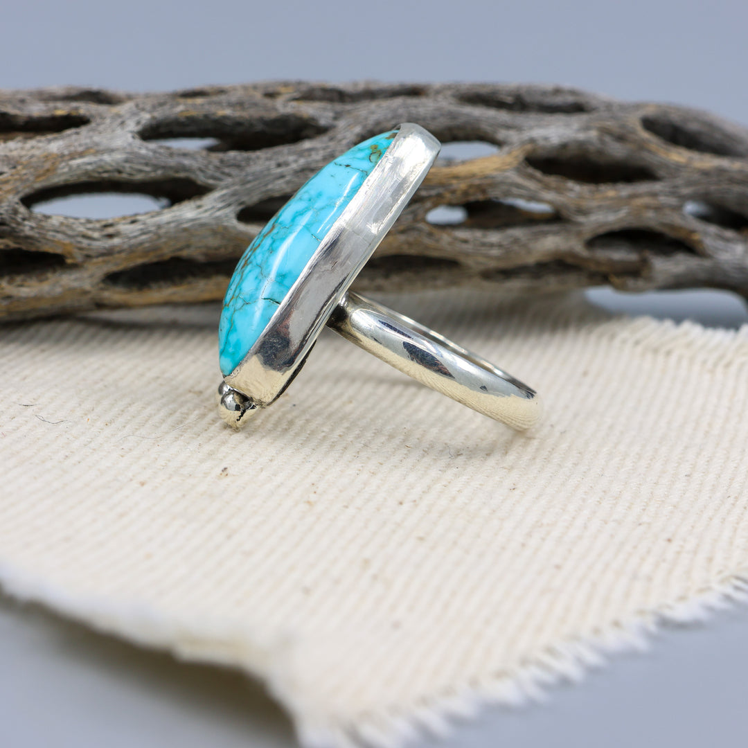 #8 Turquoise Sterling Silver Ring 116 One of a Kind - Size 7.75