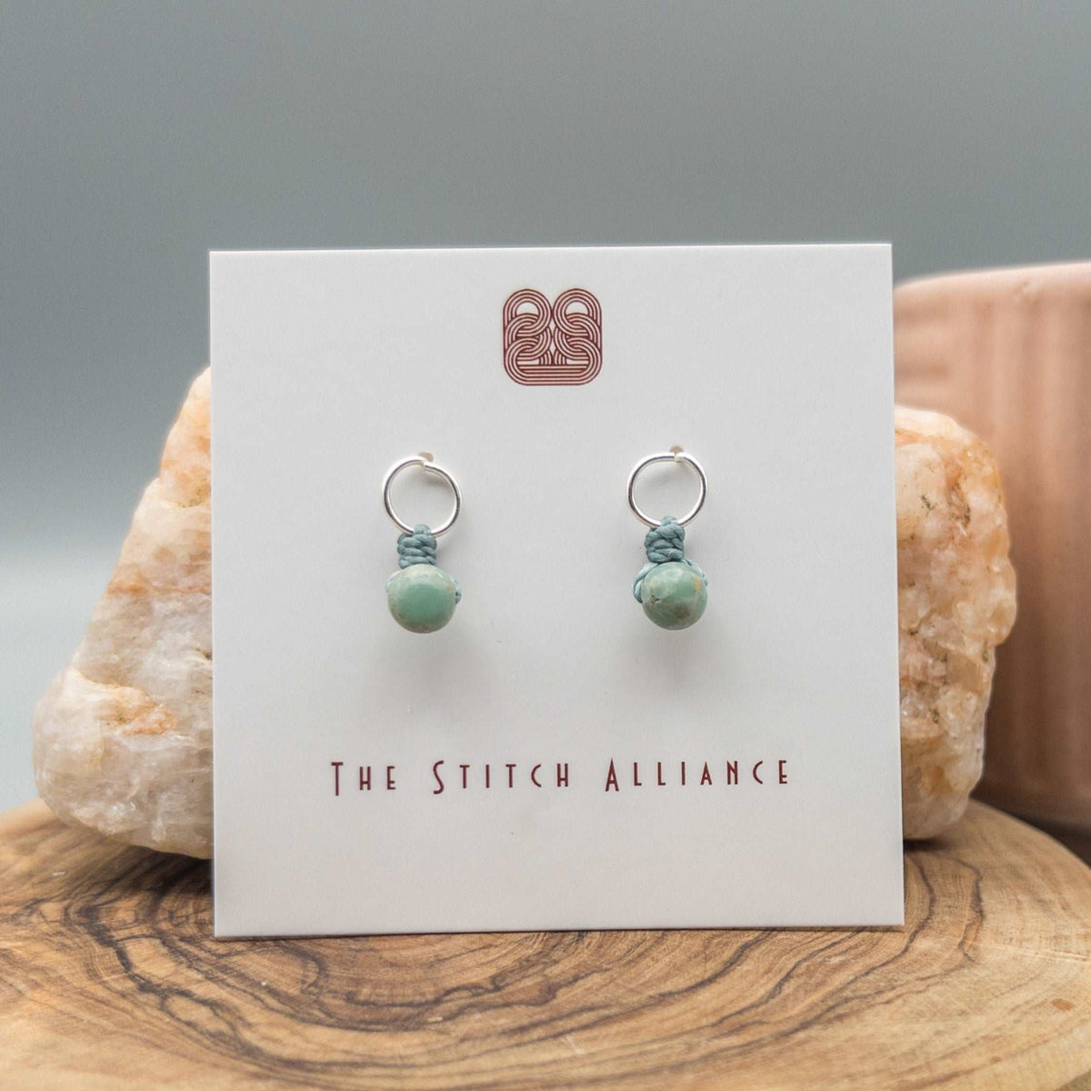 Circle Post - Sterling Silver / Aqua Terra Jasper