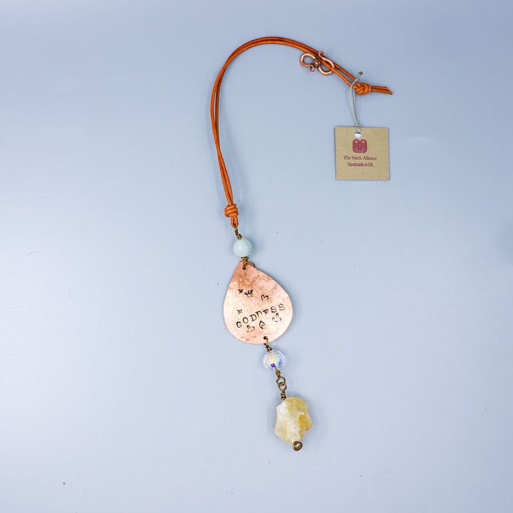 Goddess Suncatcher, Copper, Citrine, Amazonite