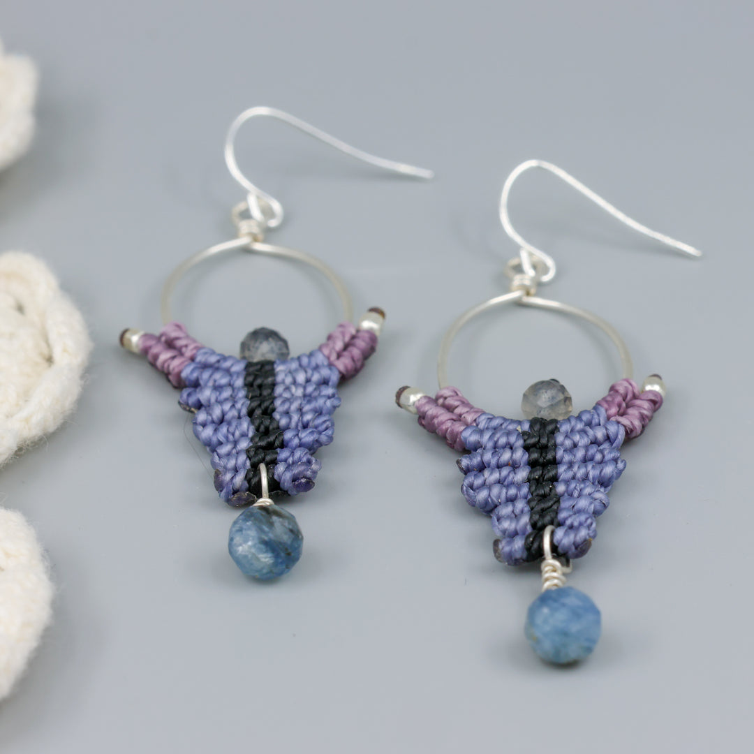 Petra Hoop Earrings / Kyanite & Labradorite / Sterling Silver