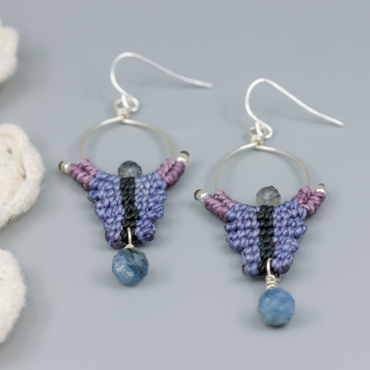 Petra Hoop Earrings / Kyanite & Labradorite / Sterling Silver