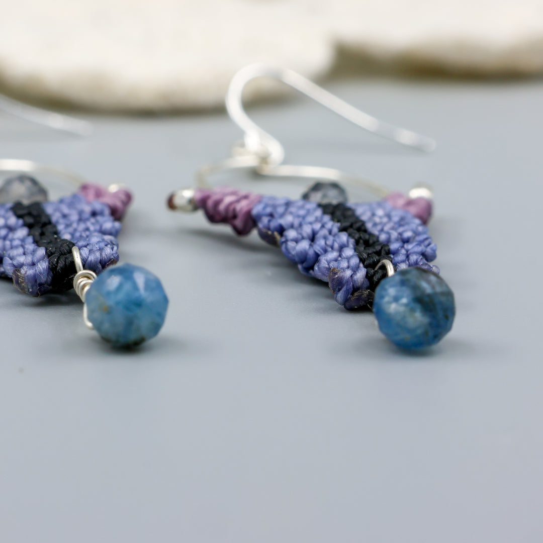 Petra Hoop Earrings / Kyanite & Labradorite / Sterling Silver