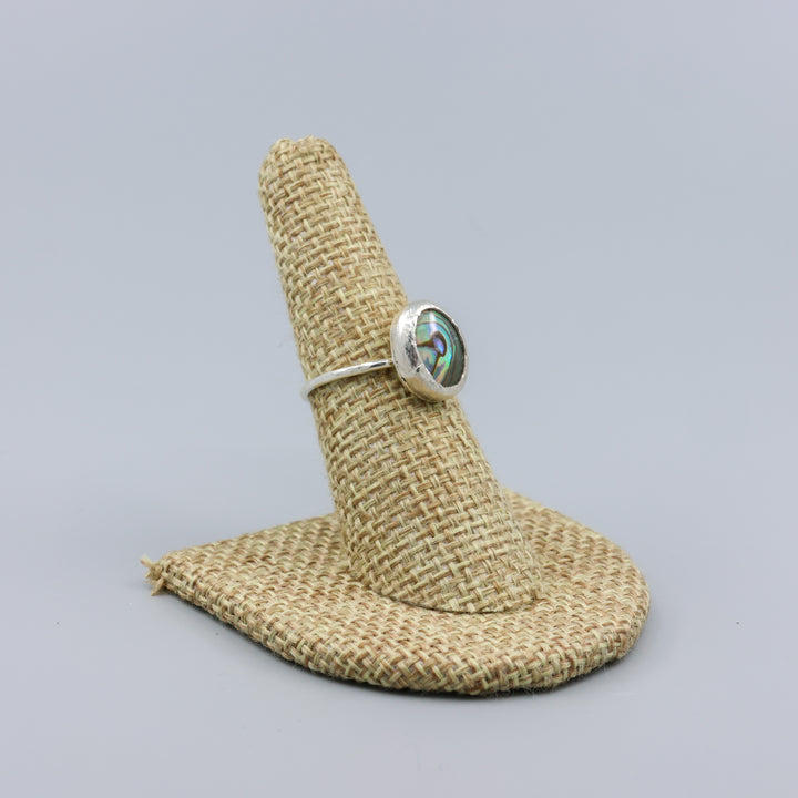 sterling silver abalone ring handmade