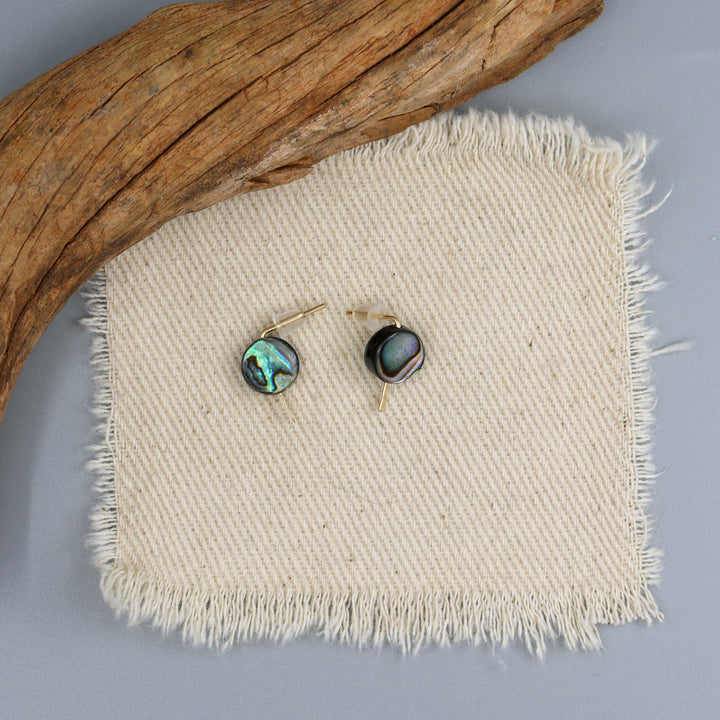 Abalone Stud Earrings / Gold Fill