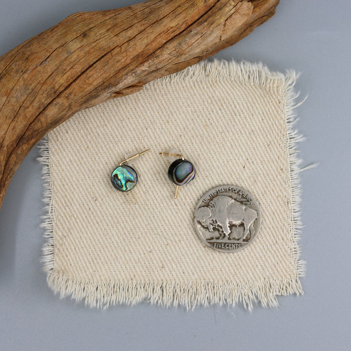 Abalone Stud Earrings / Gold Fill