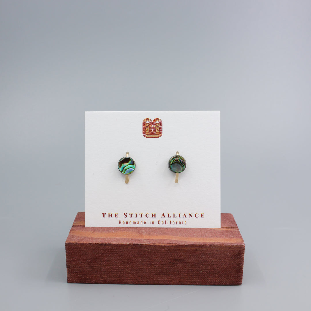 Abalone Stud Earrings / Gold Fill