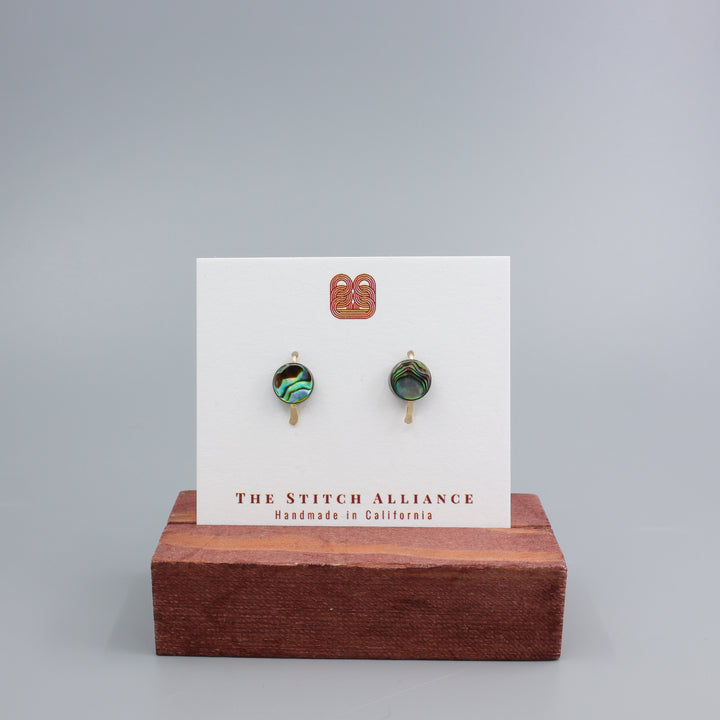 Abalone Stud Earrings / Gold Fill