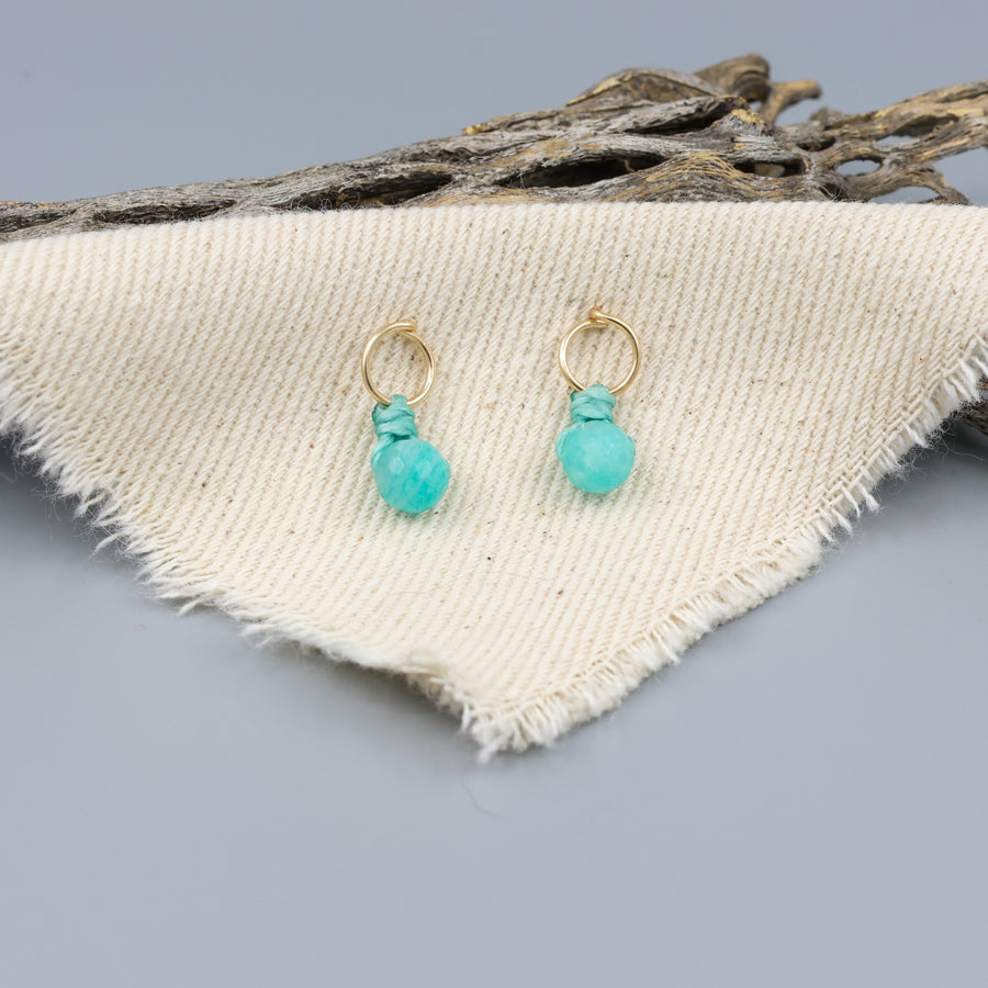 amazonite mini dangle earrings gold fill handmade usa