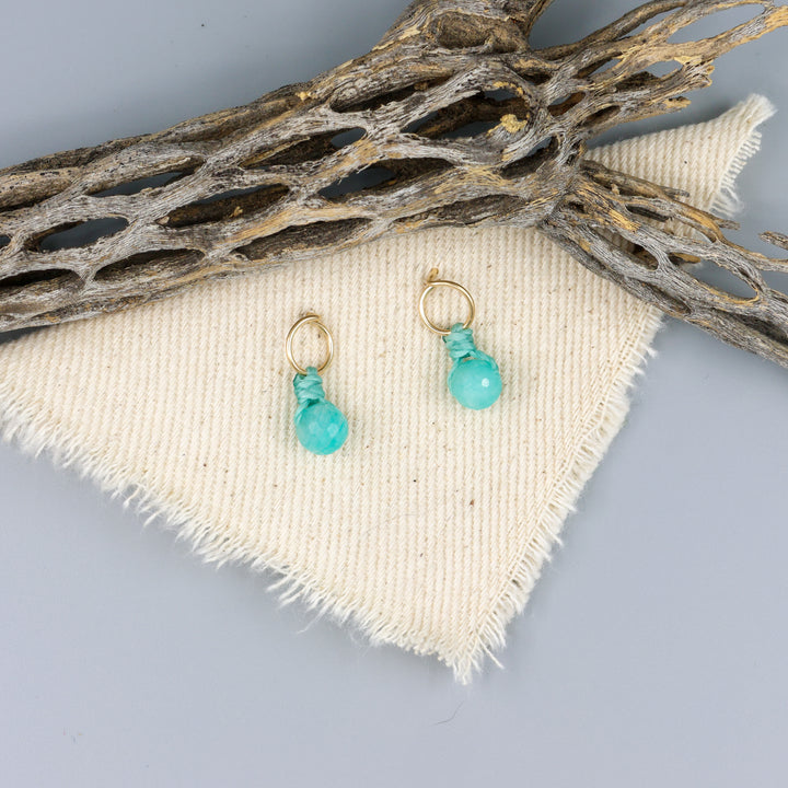 Amazonite Mini Dangle Earrings - Gold Fill