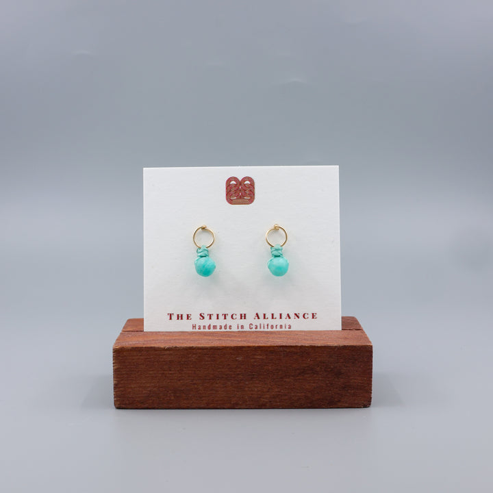 Amazonite Mini Dangle Earrings - Gold Fill
