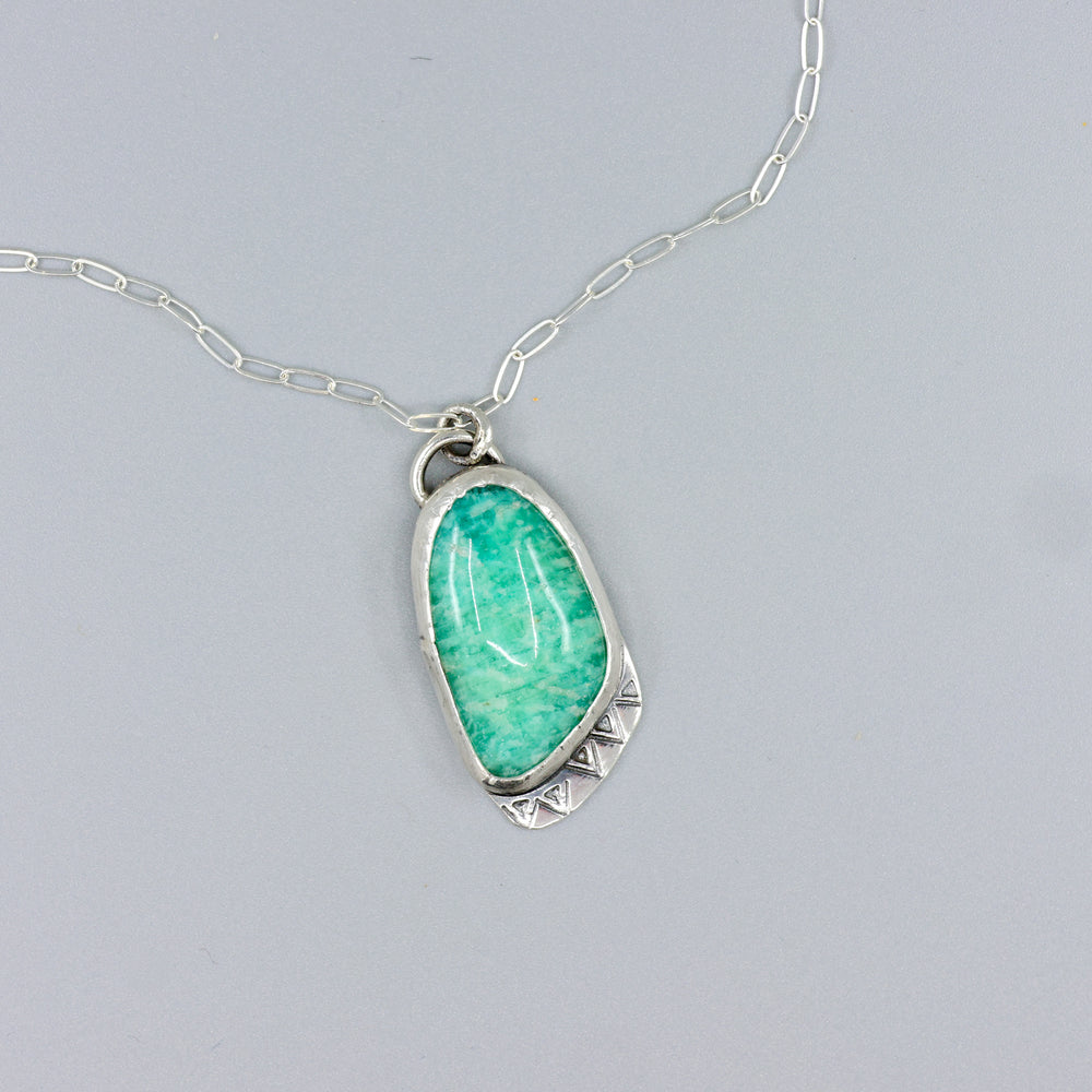 Amazonite sterling silver one of a kind necklace on 20" silver chain