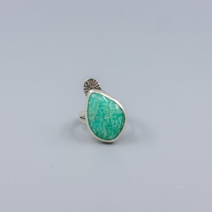 Amazonite Sterling Silver Ring One of a Kind - Size 8