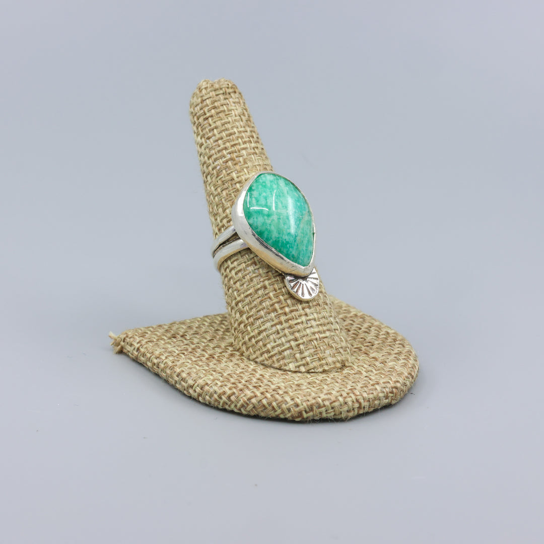 handmade amazonite ring size 8