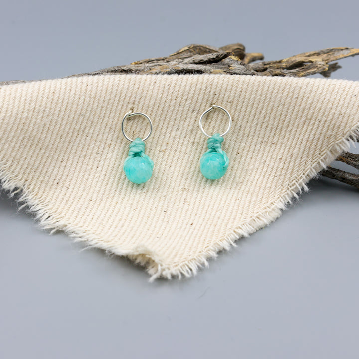 amazonite sterling silver mini dangle earring handmade usa