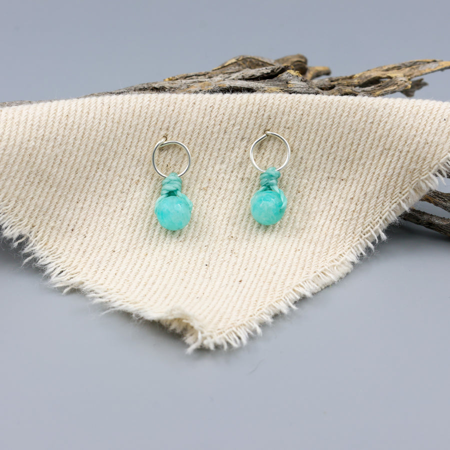 amazonite sterling silver mini dangle earring handmade usa