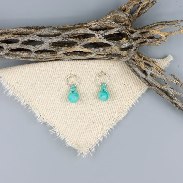 Amazonite Mini Dangle Earrings - Sterling Silver