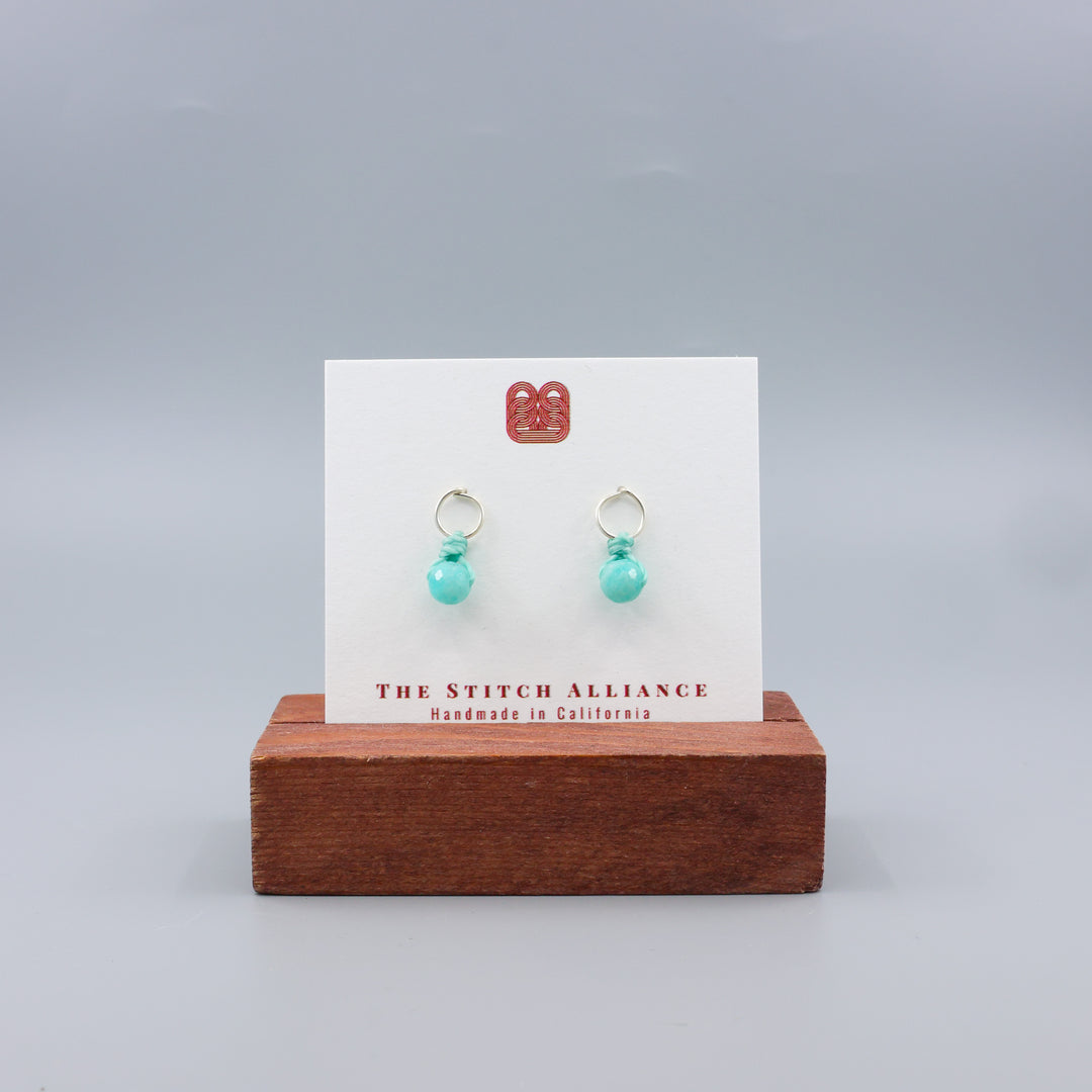 Amazonite Mini Dangle Earrings - Sterling Silver
